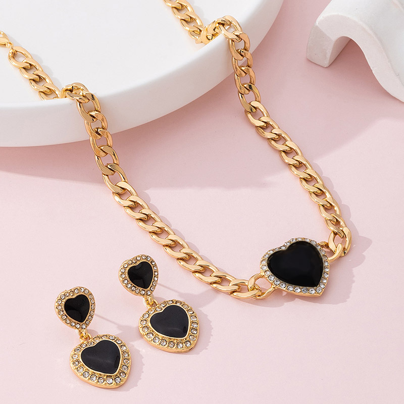 Loving-heart Glaze Chain Earrings For Women - Image 2