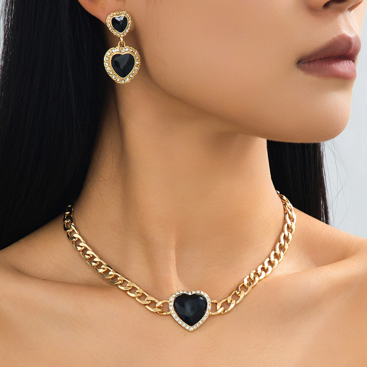 Loving-heart Glaze Chain Earrings For Women - Image 4