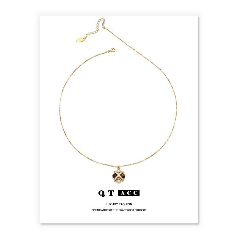 Brass-plated Tigers Eye Agate And Zircon Necklace - Image 9
