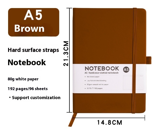 A5 Office Hand Skin Feeling Pu Leather Strap Diary - Image 10