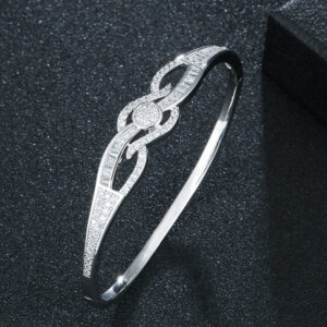 Korean Style Simple Personality Ladies Bracelet Ring Set Shining Micro Zircon Real Plating Factory Direct Supply