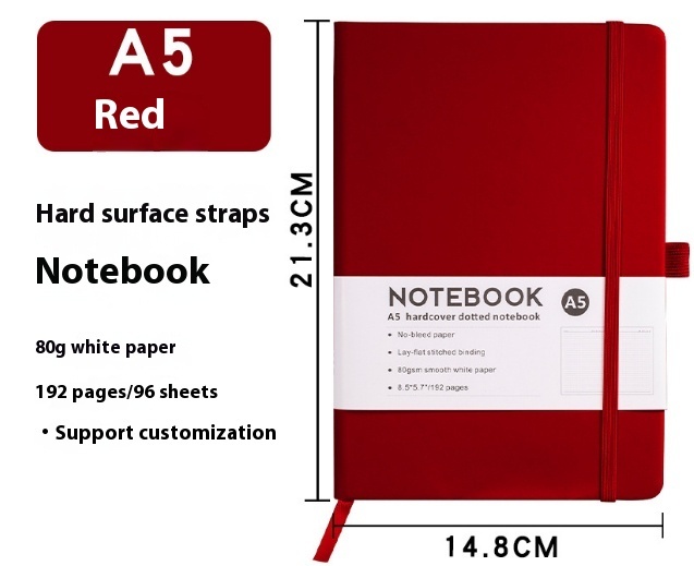 A5 Office Hand Skin Feeling Pu Leather Strap Diary - Image 2