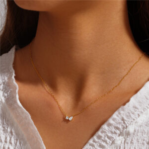 S925 Sterling Silver plated Pendant Necklace With Zircon Stones