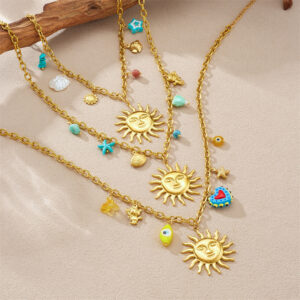 Retro All-Match Pearl Heart Necklace