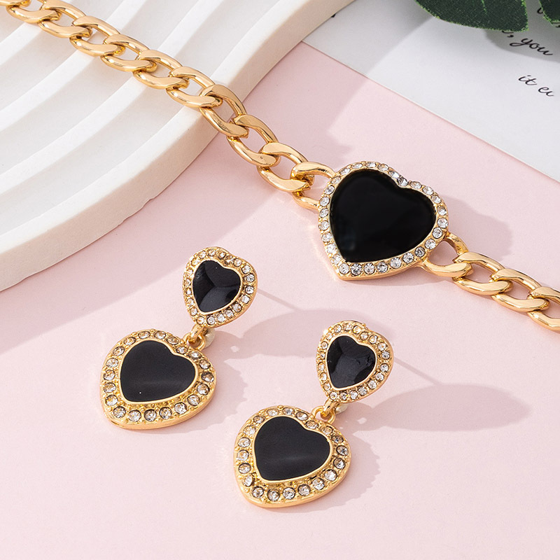 Loving-heart Glaze Chain Earrings For Women - Image 5