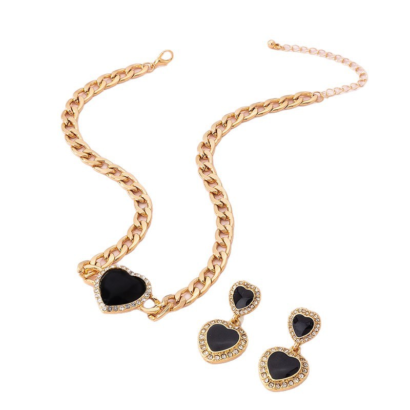 Loving-heart Glaze Chain Earrings For Women - Image 3