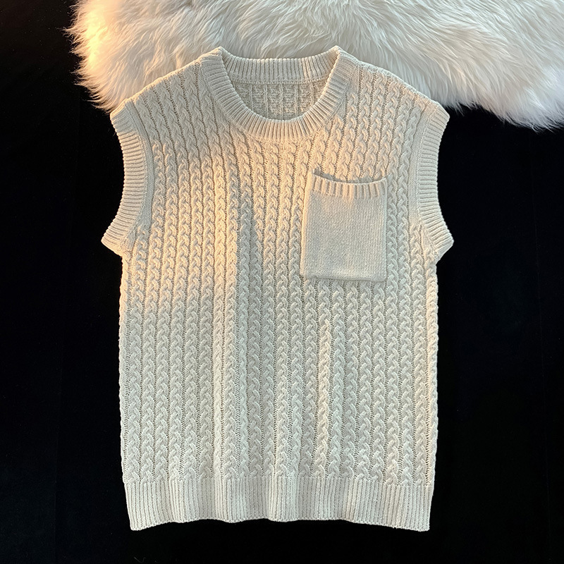 Simple Vest Woolen Vest New Solid Color Simple Vest Woolen Vest - Image 2