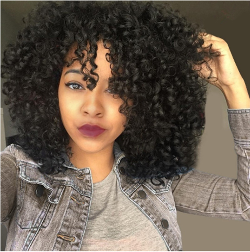 Manufacturers Supply European And American Wigs, African Short Curly Hair Female Wigs, Fluffy Small Curly Bangs, Long Curly Hair Wigs, Wigs - Image 4