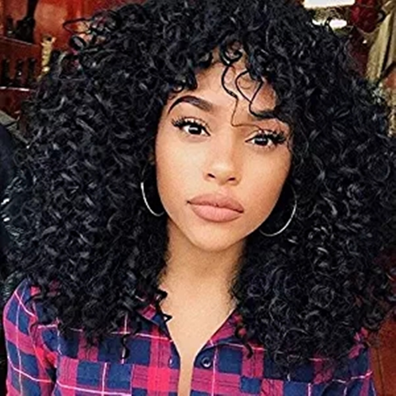 Manufacturers Supply European And American Wigs, African Short Curly Hair Female Wigs, Fluffy Small Curly Bangs, Long Curly Hair Wigs, Wigs - Image 5