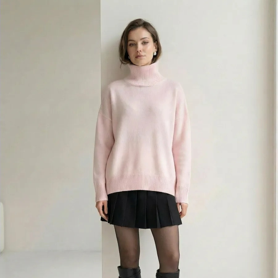 Turtleneck Knit Loose-fitting Casual Sweater - Image 7