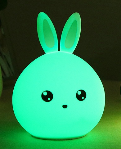 Cute Night Light Animal Rabbit Night lamps Touch Sensor Silicone LED Colorful Lights - Image 2
