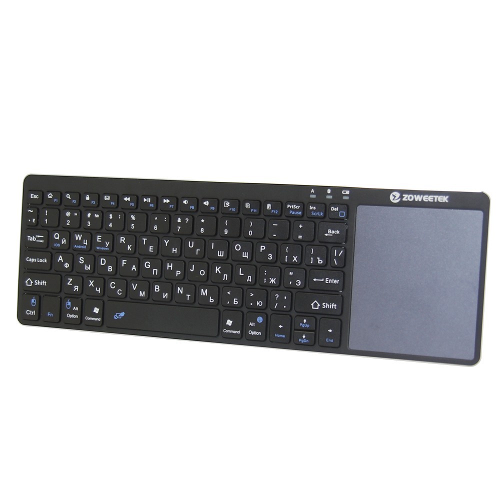 Zoweetek k12bt-1 Mini Wireless Bluetooth Keyboard Russian English Spanish Touchpad For Smart Tv Box Pc Android Phone Pad - Image 5