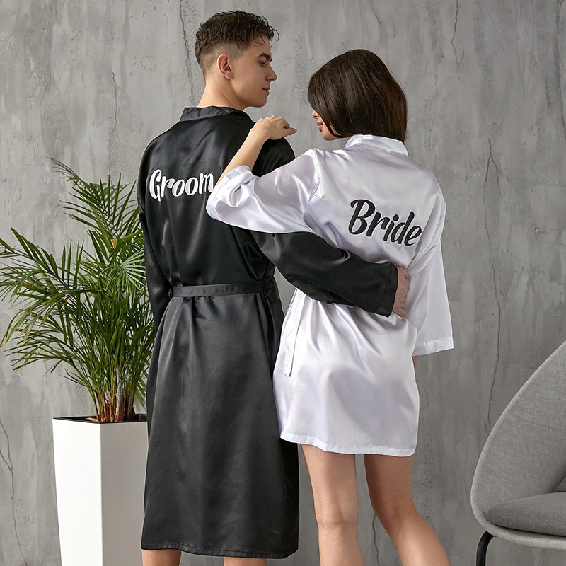 Black And White Morning Robes For Men And Women