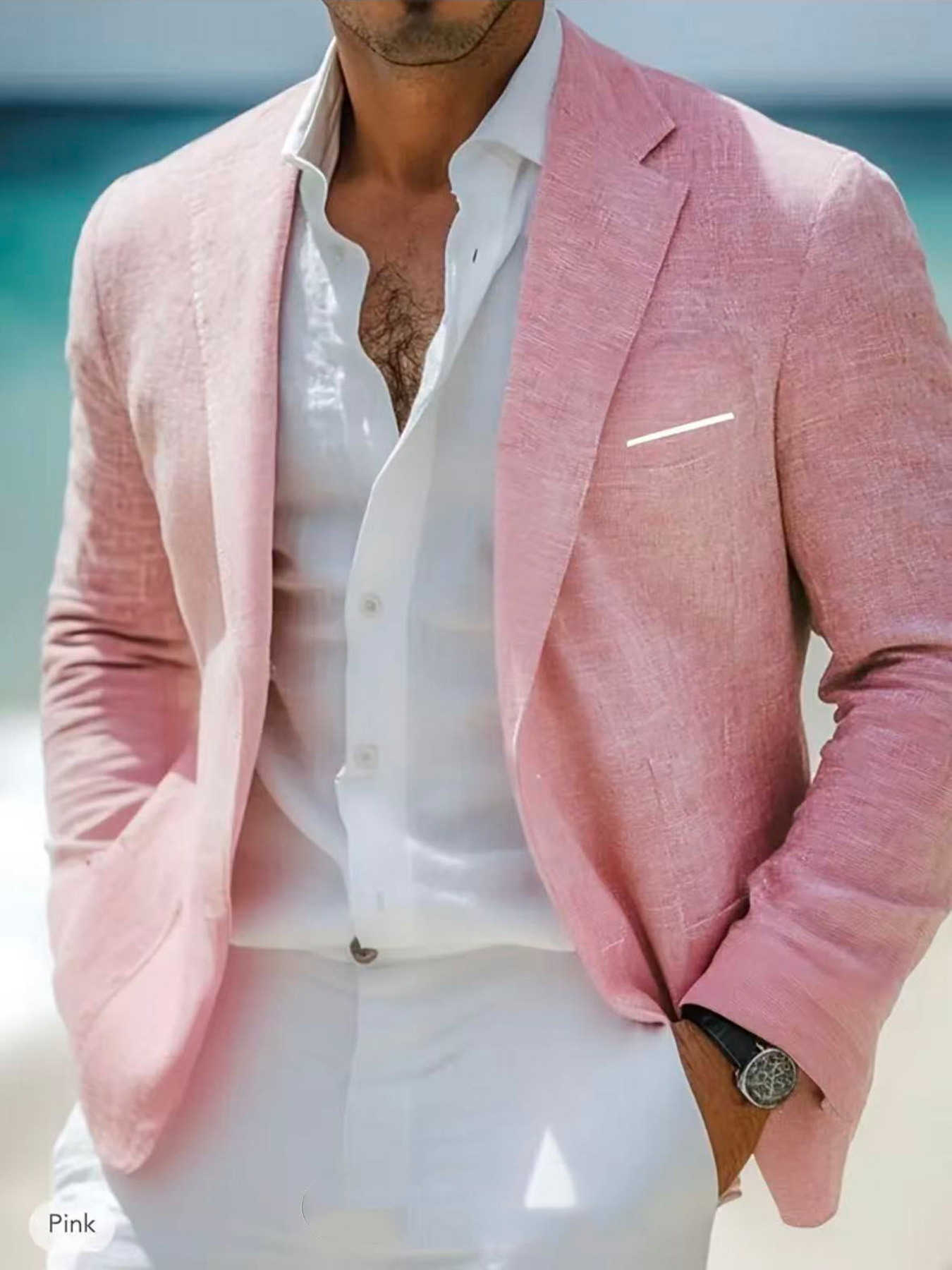 Men's Summer Thin Linen Casual Suit Jacket - Image 9