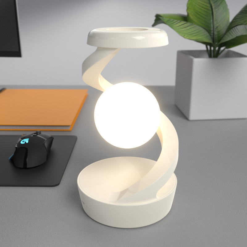 Rotating Moon Desk Lamp With Phone Wireless Charging Sensor Control Table Lamps Decorative Desktop Lamp Small Night Lamp Home Decor - Image 8