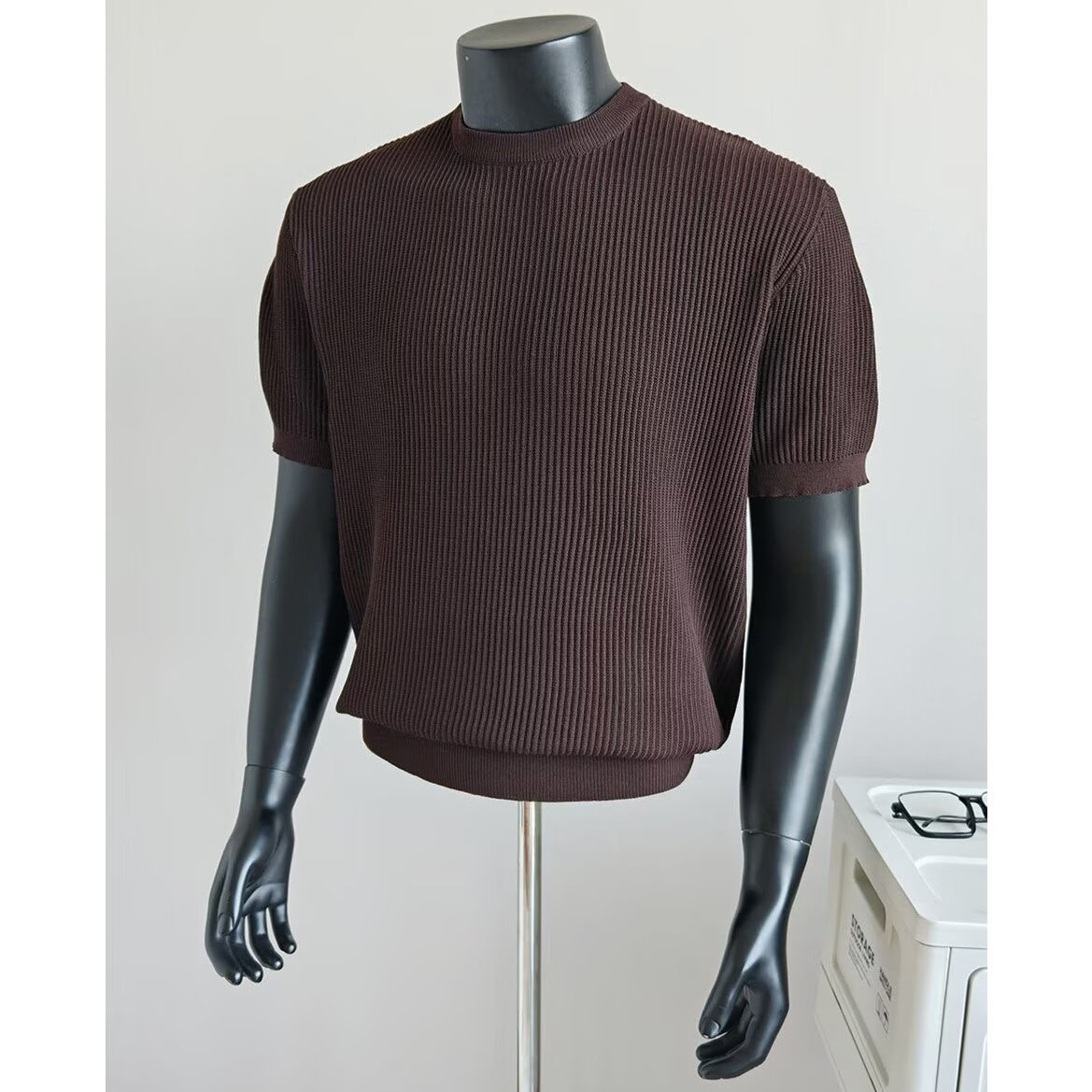 Men's Half-Neck Anti-Stripe Ice-Silk Short-Sleeve T-Shirt For Summer - Image 3