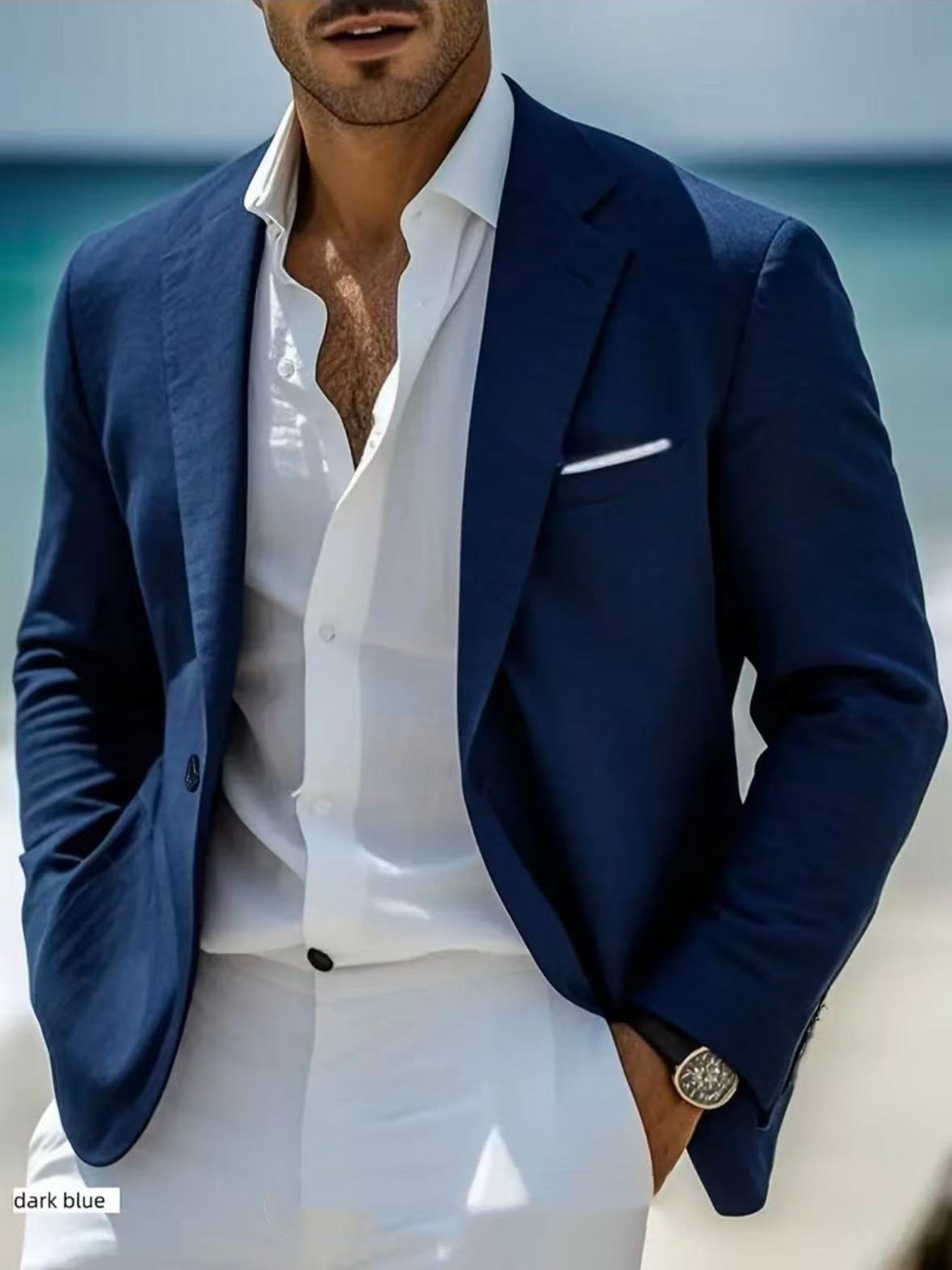 Men's Summer Thin Linen Casual Suit Jacket - Image 2