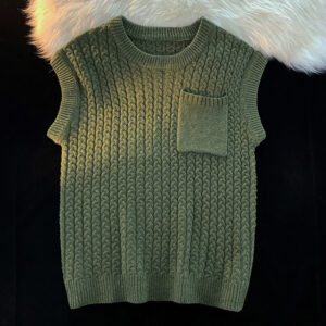Simple Vest Woolen Vest New Solid Color Simple Vest Woolen Vest
